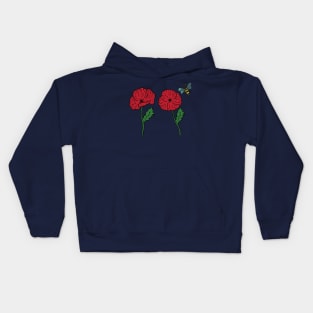 Twin Red Poppies Kids Hoodie